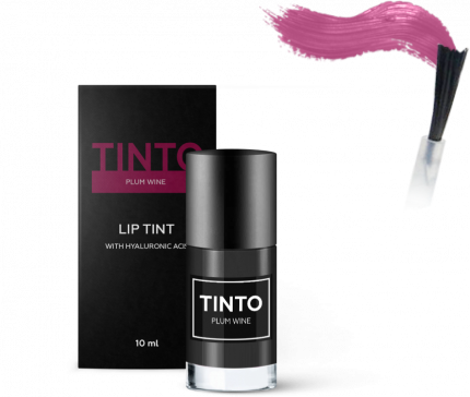 Пленочный тинт для губ TINTO на основе минеральных пигментов PLUM WINE
