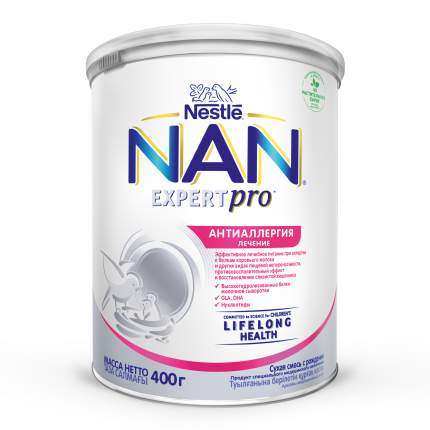 Смесь сухая NAN ExpertPro Антиаллергия, 400 г с рождения