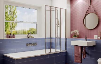 Шторка для ванны Ambassador Bath Screens 16041110R; со складывающимися дверями; 90 см