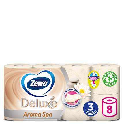 Туалетная бумага Zewa Deluxe АромаСпа, 3 слоя, 8 рулонов