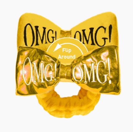 Double Dare OMG! бант-повязка для фиксации волос, желтый плюш/золотой металлик