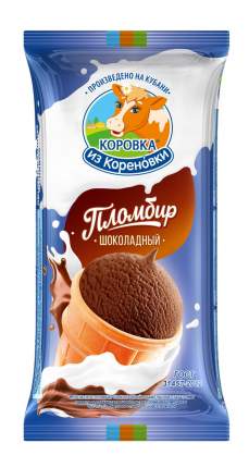 Мороженое Коровка из Кореновки пломбир шоколадный в вафельном стаканчике 100 г