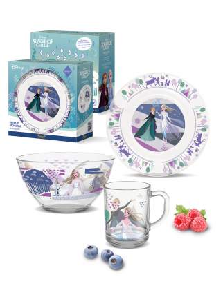 Набор детский посуды в подарочной упаковке Disney/Дисней Холодное сердце 2 (стекло)