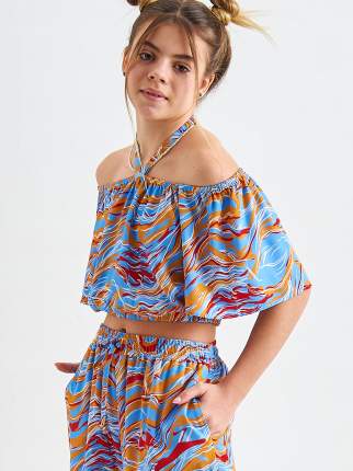 Шикарный топ для девочки из натуральной вискозы с изысканным вырезом "каре" - настоящая находка для маленькой  ...