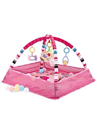 Детский развивающий коврик, розовый, квадратный 80х80 D00385