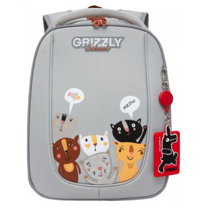 Рюкзак детский GRIZZLY /1 серый RAf-192-4