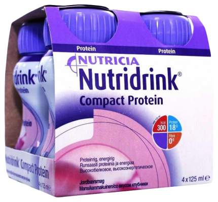 Смесь жидкая Nutricia Нутридринк Compact Protein клубника 125 мл 4 шт.