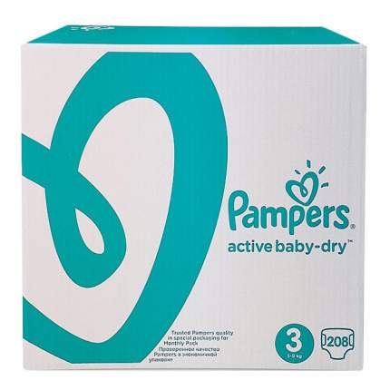 Подгузники Pampers Active Baby-Dry midi 6-10 кг, 208 шт.