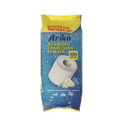 Влажная туалетная бумага Ariko с ароматом ромашки 100 шт