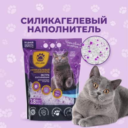 Впитывающий наполнитель Zou Land силикагелевый, 3,8 л