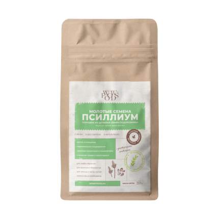 Псиллиума, семена WOWFOODS молотые цельные семена подорожника 350 г