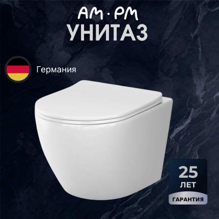 Унитаз подвесной AM.PM Chic TCH1900ST AquaSpin скрытый, сиденье с микролифтом,безободковый