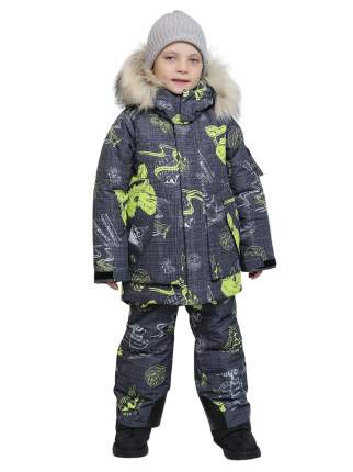 Комплект для мальчика Вонка (241-26з), размер 98, цвет принт темно-серый/лаймBatik