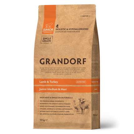 Сухой корм для собак Grandorf Junior Medium&Maxi ягненок и индейка, 10кг