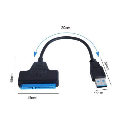 Адаптер 2emarket USB A-SATA 7+15 pin Black