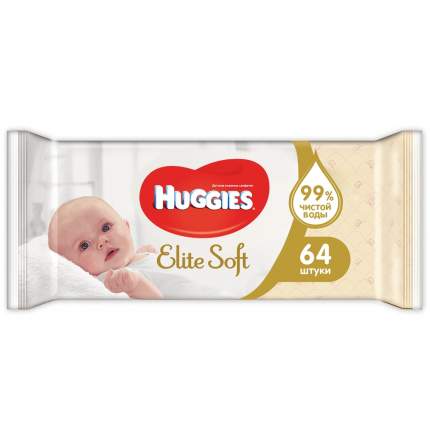 Детские влажные салфетки Huggies Elite Soft, 64 шт.