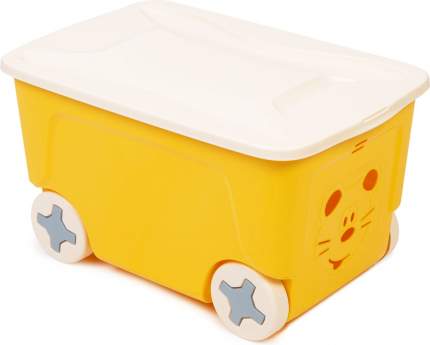Детский ящик для игрушек COOL на колесах 50 литров желтый