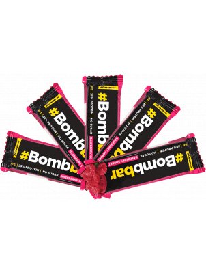 Батончик Bombbar Protein Bar In Chocolate 5 40 г, 5 шт., малиновый сорбет