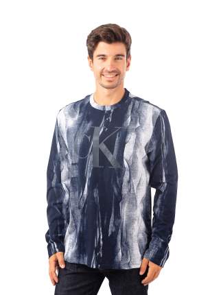 Лонгслив мужской Calvin Klein Ls Aop Monogram Crew 40JM893 синий M