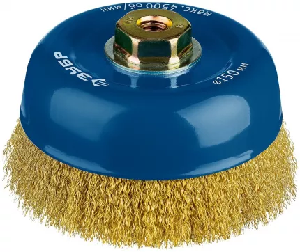 П_А_К ЗУБР Профессионал. Щетка чашечная для УШМ, витая латунированная стальная проволока   ...