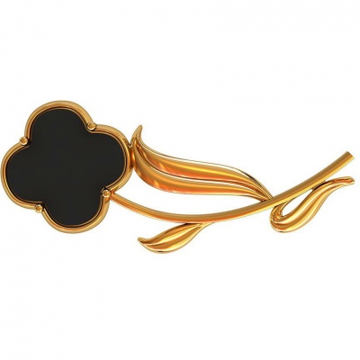 Тип: брошь, Цвет вставки: черный, Материал:   ...