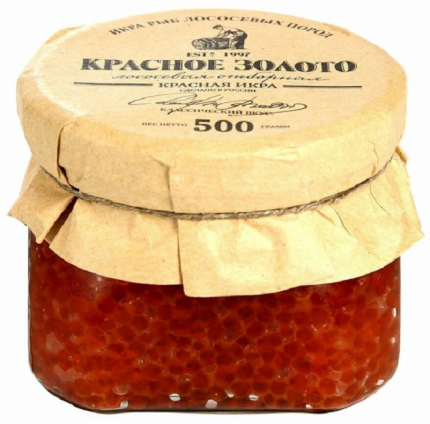 Икра горбуши красная Красное Золото зернистая 500 г