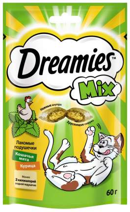 Лакомство для кошек Dreamies Mix, подушечки, кошачья мята, 60г