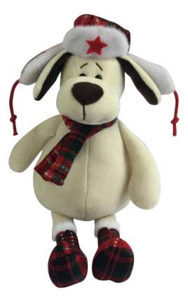 Мягкая игрушка Teddy Собака в ушанке с шарфом,18 см