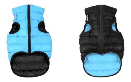Куртка для собак AiryVest размер S унисекс, черный, голубой, длина спины 30 см