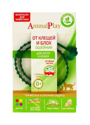 Ошейник для кошек против паразитов Animal Play зеленый, 38 см