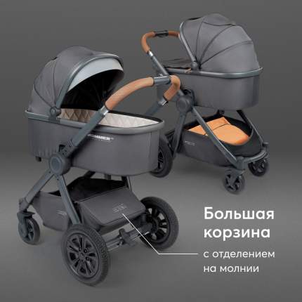 Коляска трансформер 2 в 1 MOMMER PRO (dark grey)