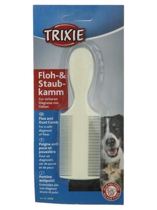 Расческа для кошек и собак TRIXIE  двусторонняя для короткой шерсти, пластик, 14,5 см