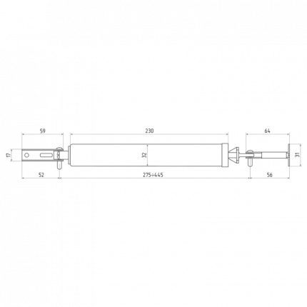 Доводчик дверной НОРА-М 202 пневматический (до 35 кг) - Серебро