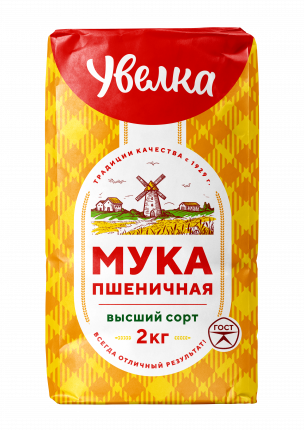 Мука Увелка пшеничная, хлебопекарная, высший сорт, 2 кг