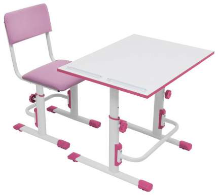 Детский стул для школьника регулируемый Polini Kids City/Polini Kids Smart S, Белый/Роз-ый
