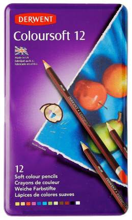 Карандаши цветные художественные Derwent D-0701026 Coloursoft 12 цветов