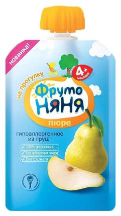 Пюре фруктовое ФрутоНяня из груш с 4 мес. 90 г, 1 шт.