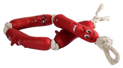 Жевательная игрушка для собак Triol Четыре сосиски из латекса, бежево-красные, 63 см