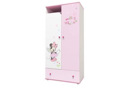 Детский шкаф двухсекционный Polini Kids Disney Baby «Минни Маус Фея» Белый/Розовый