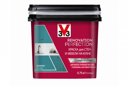 Краска акриловая v33 renovation perfection для стен и мебели