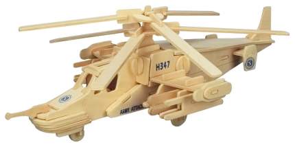 Модели для сборки Wooden Toys P099 вертолет Черная акула Ка-50 из дерева