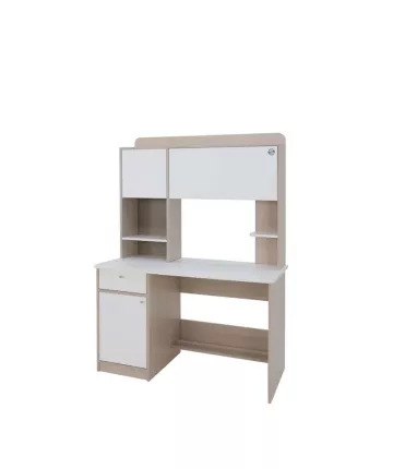 Компьютерный стол Ивару Котофей Ясень Шимо Светлый / Белый Шелк 122x60x170 см