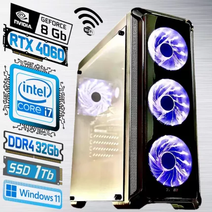 Системный блок Intel Core i7+RTX4060+DDR4 32Gb+SSD 1000Gb (TURBO GAMING)