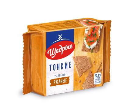 Хлебцы Щедрые хрустящие тонкие ржаные, 170 г/Вкус знакомый с детства