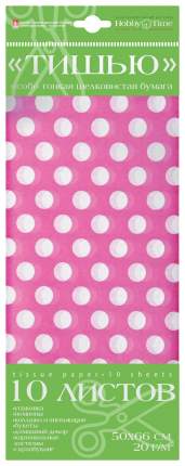 Упаковочная бумага Альт 2-145/04 Горошек фон тишью матовая розовая 0,66м
