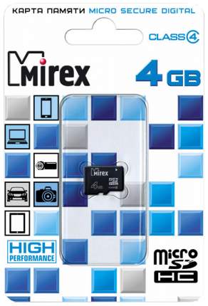 Карта памяти Mirex Micro SDHC 13612-MCROSD04 4GB