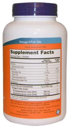 Omega-3 NOW Ultra 500 EPA 250 DHA капсулы 180 шт.