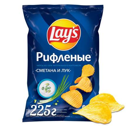 Картофельные чипсы Lay's сметана и лук 225 г