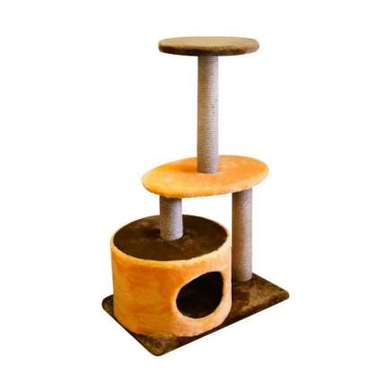 Комплекс для кошек Zooexpress Цилиндрс 3 когтеточки 2 полки, меховой 40 х 60 х 98 см