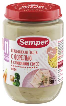 Пюре Semper Итальянская паста с форелью в сливочном соусе с 11 мес. 190 г